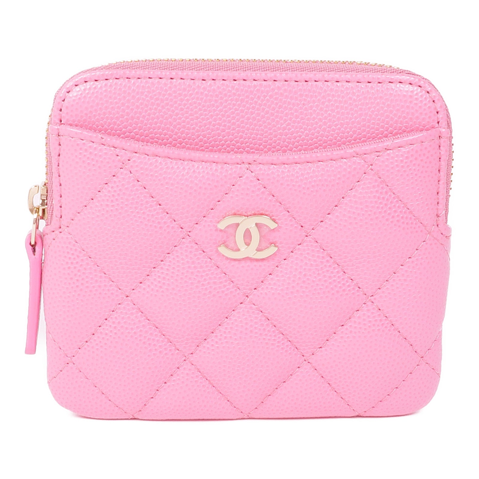 CHANEL 牛皮皮革Coin/Card Purse金扣零錢包/卡片套