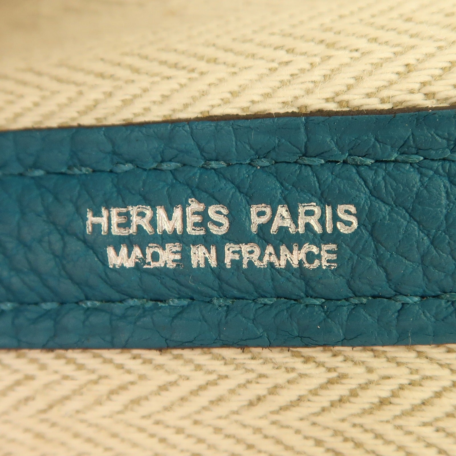 HERMES Negonda皮革GardenParty PM銀扣手挽袋Cobalt