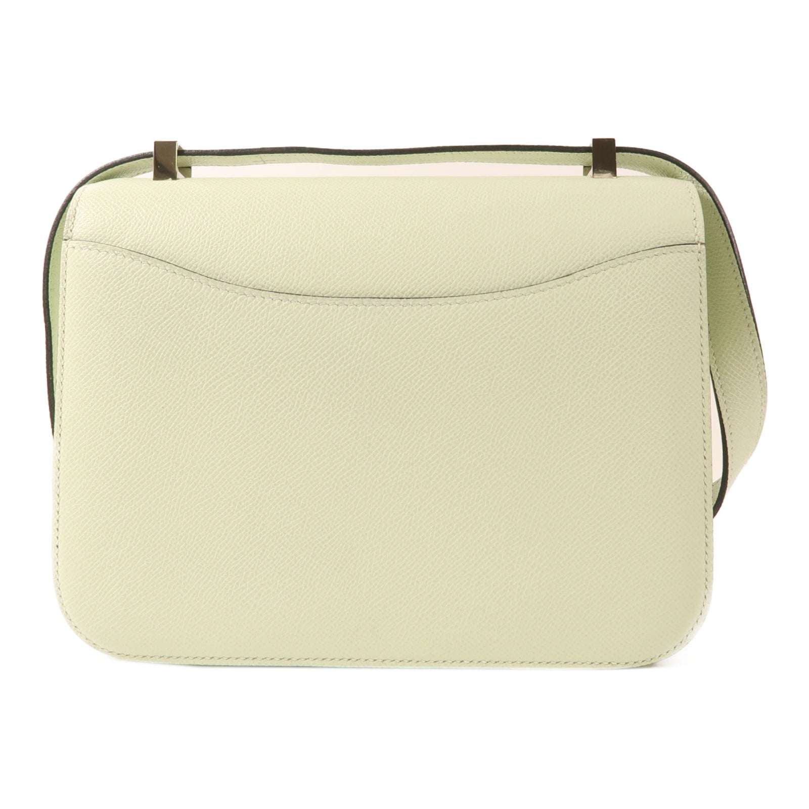 HERMES Epsom皮革Constance 24銀扣肩背袋Vert Fizz淺綠色