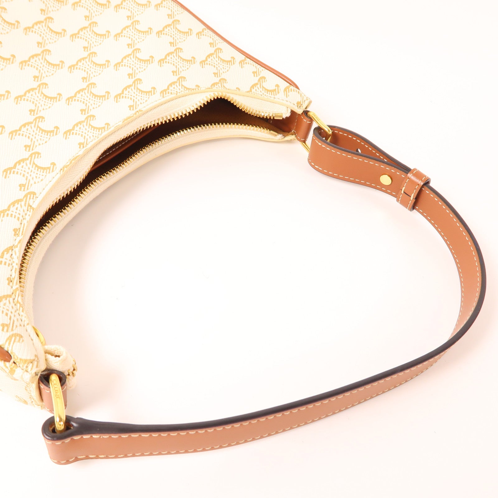 CELINE 塗層帆布Ava金扣肩背袋