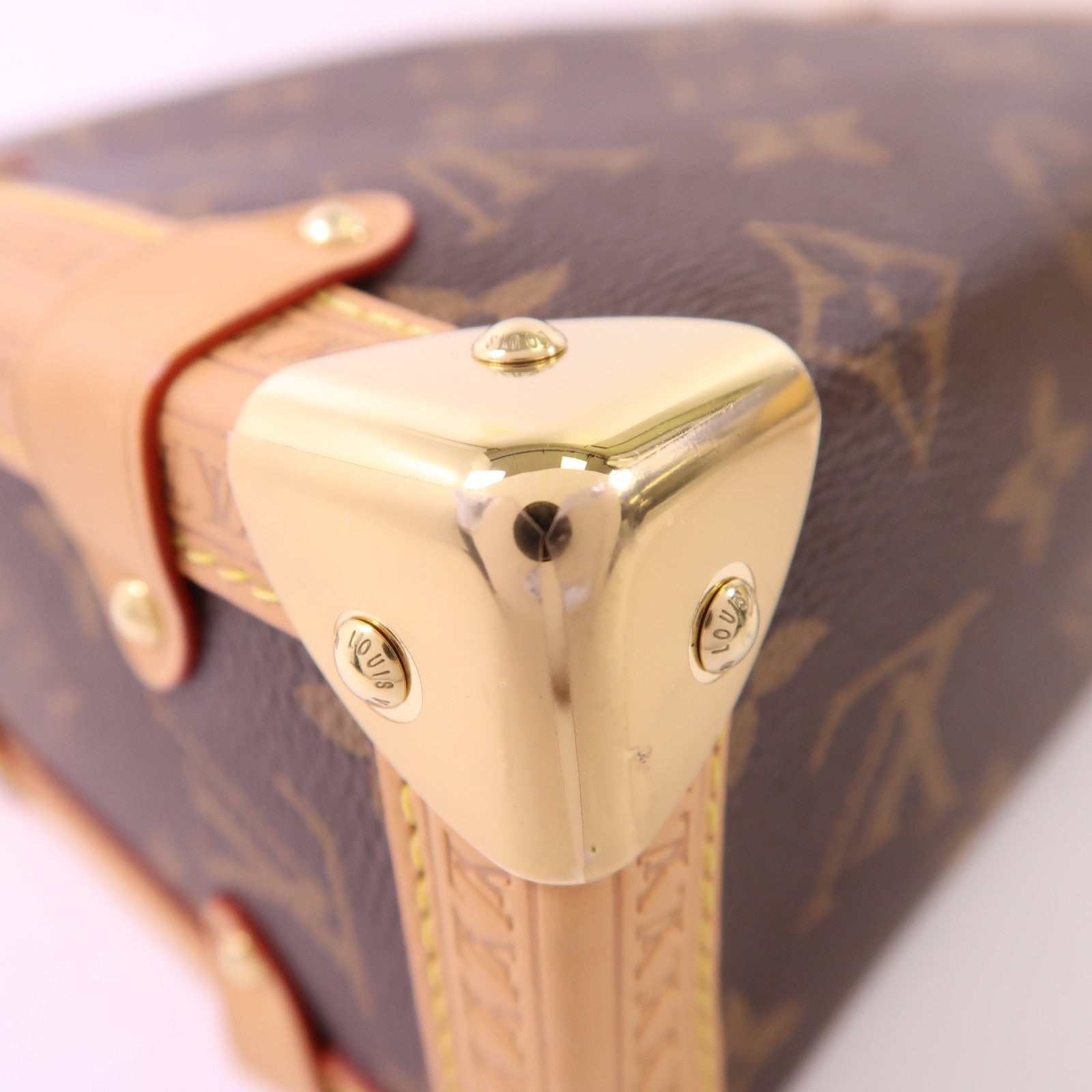 LOUIS VUITTON Monogram Side Trunk MM金扣手挽肩背兩用袋