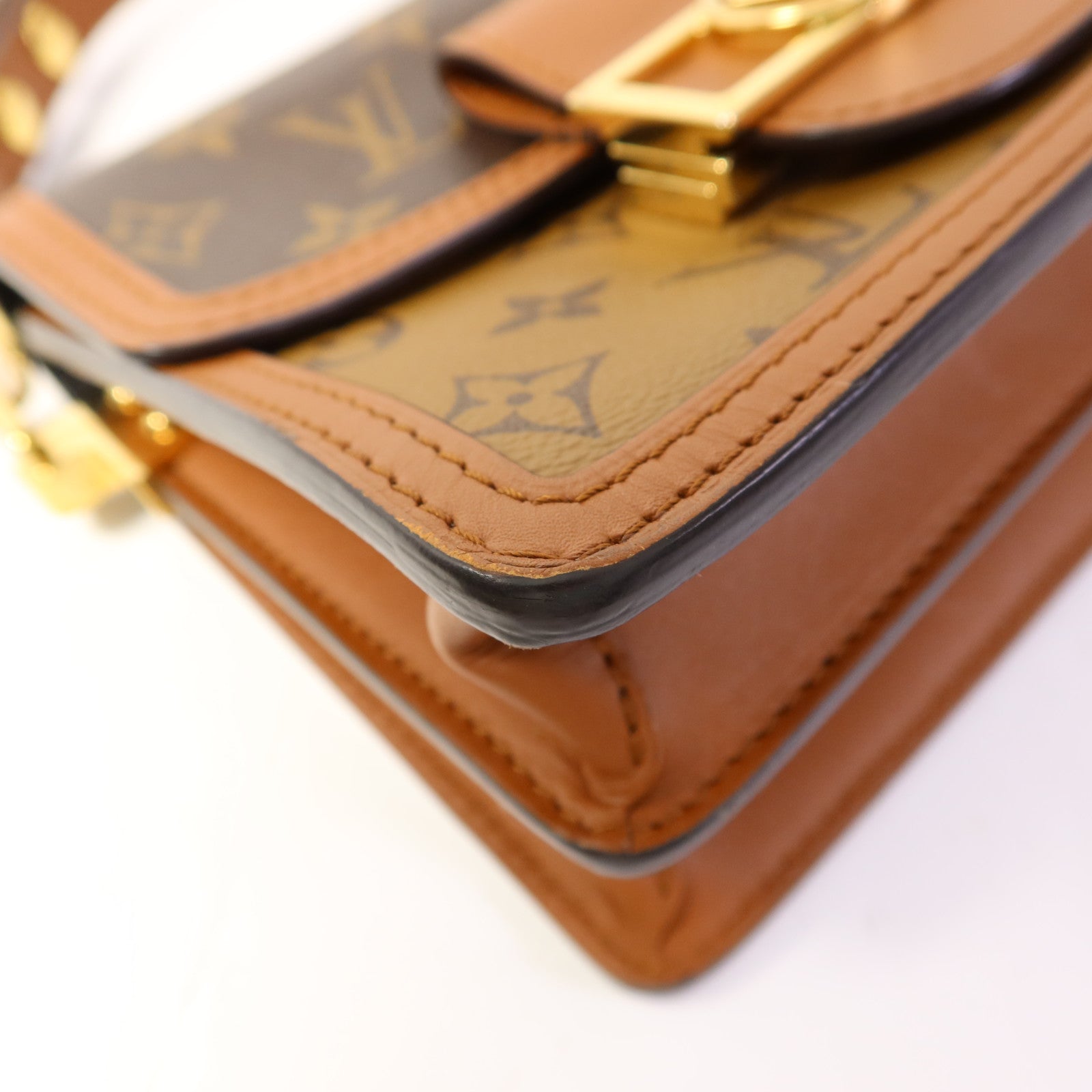 LOUIS VUITTON Monogram Reverse Mini Dauphine金扣肩背袋