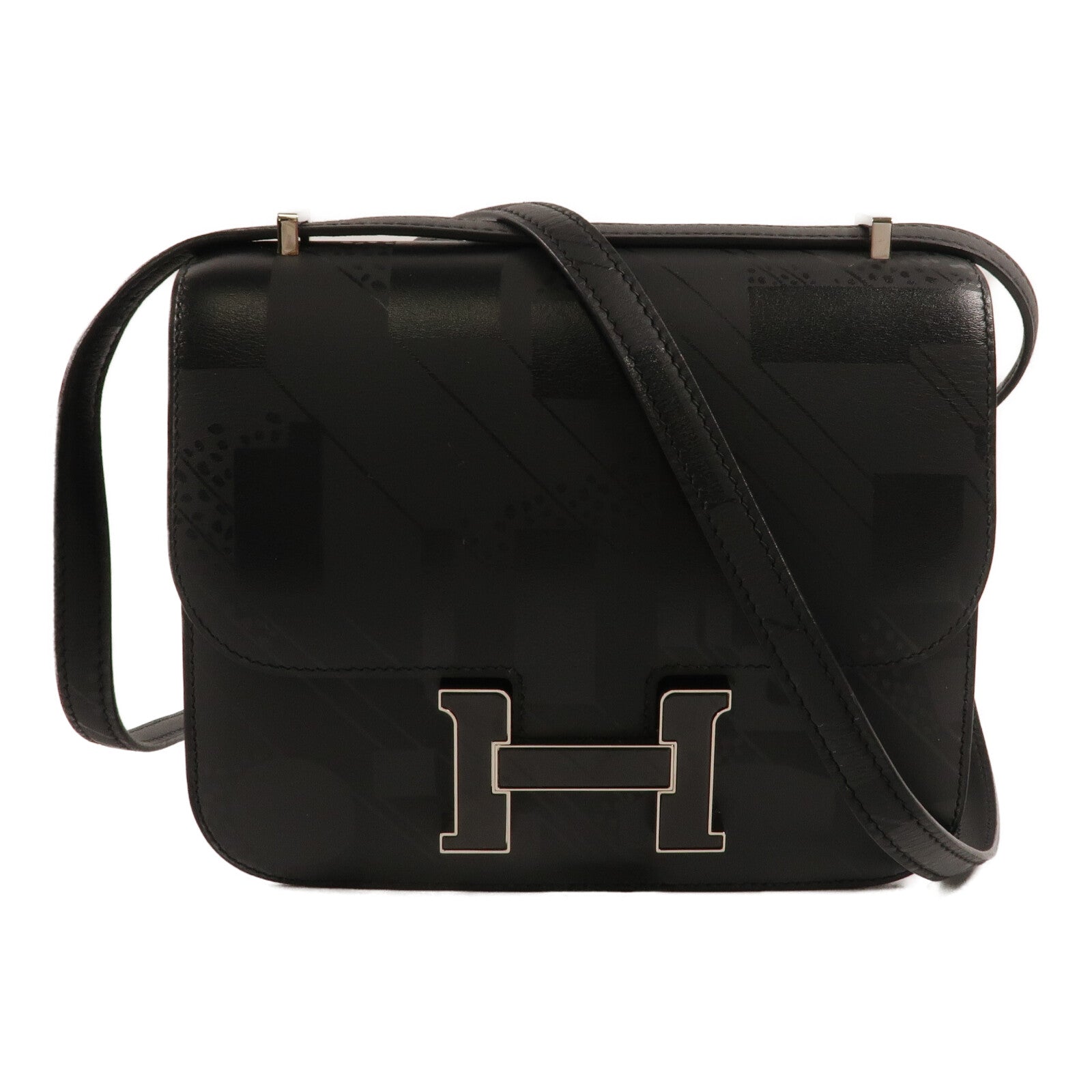 HERMES Sombrero皮革Mini Constance On A Summer Night肩背袋Noir