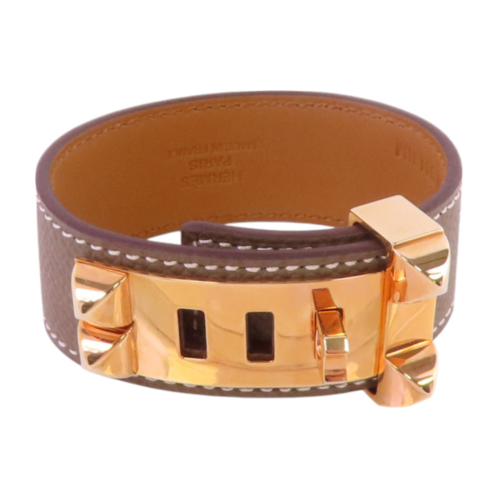 HERMES Epsom皮革CDC 24 Bracelet T2金扣手鏈