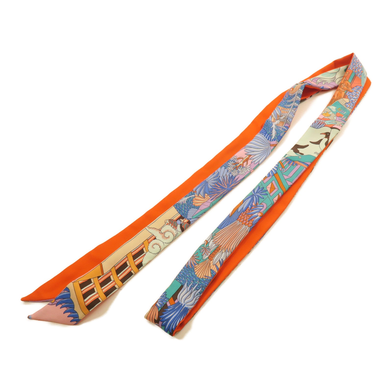 HERMES 絲質Long Twilly絲巾