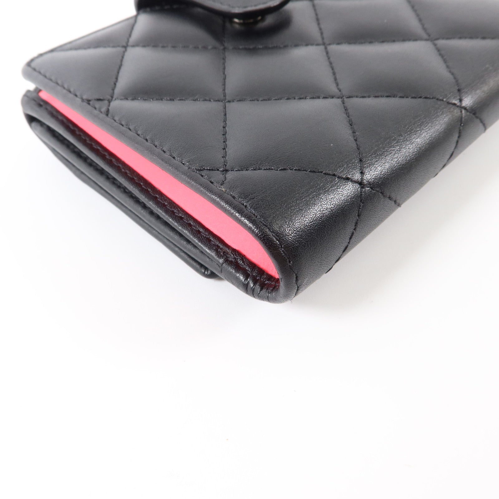 CHANEL 牛皮皮革Cambon Compact Wallet銀扣錢包