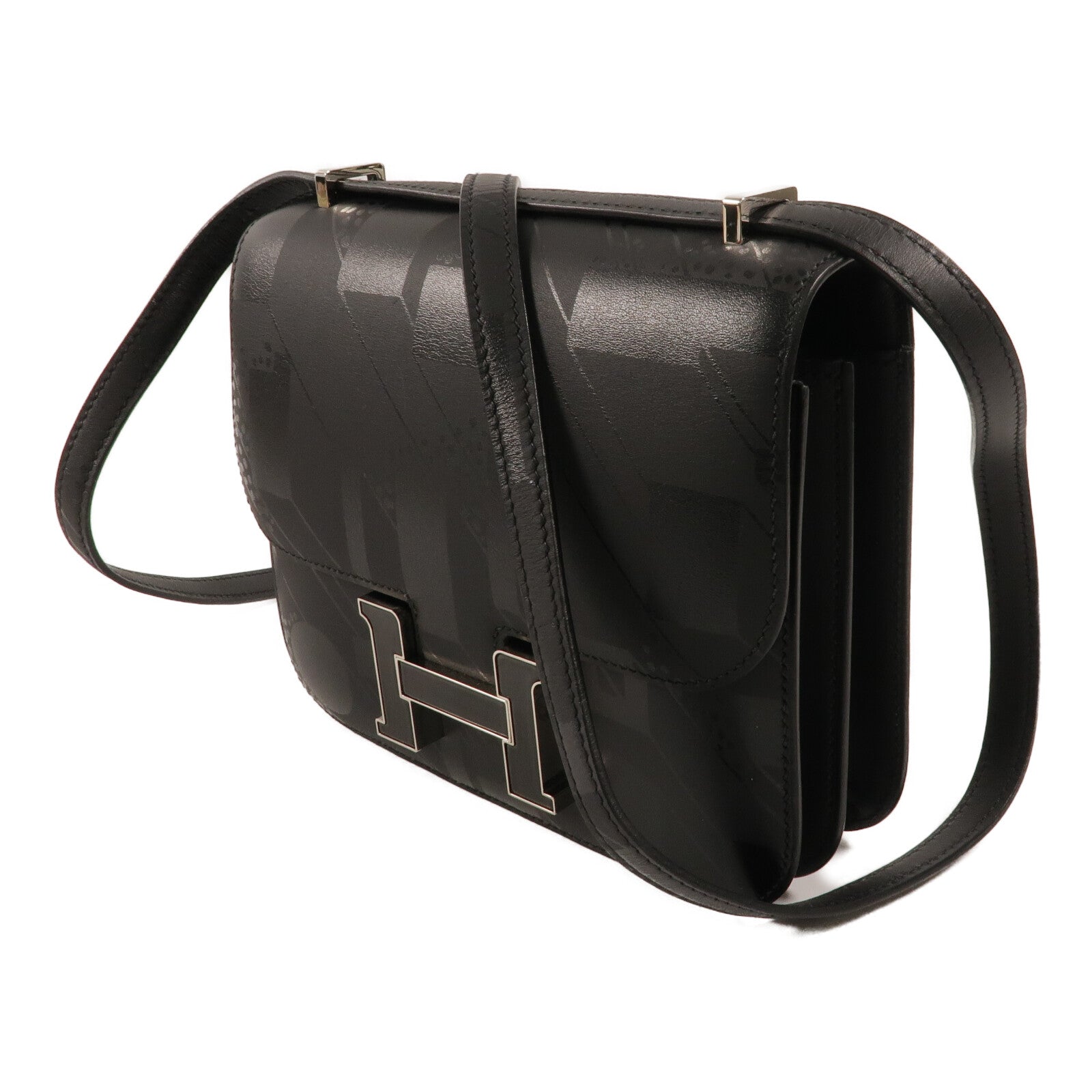 HERMES Sombrero皮革Mini Constance On A Summer Night肩背袋Noir