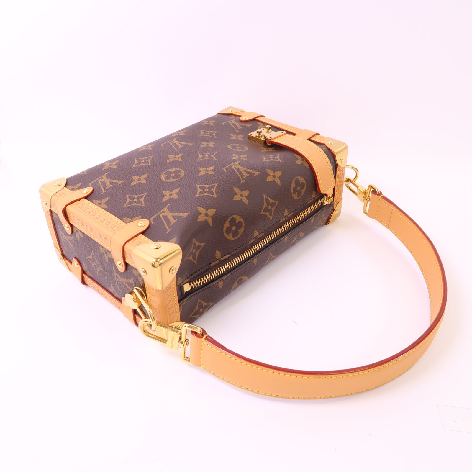 LOUIS VUITTON Monogram Side Trunk MM金扣手挽肩背兩用袋