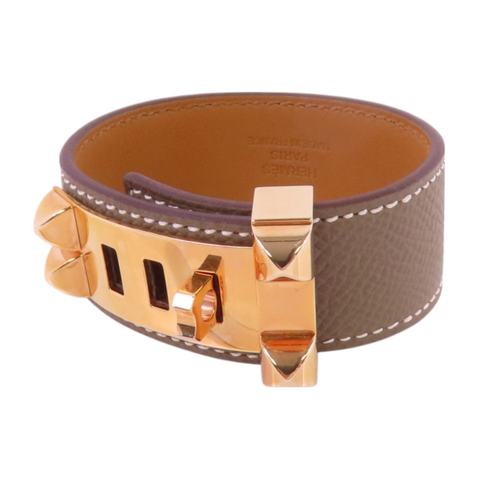 HERMES Epsom皮革CDC 24 Bracelet T2金扣手鏈