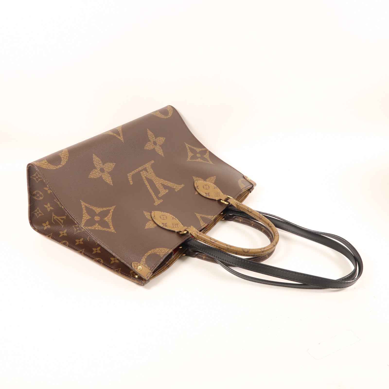 LOUIS VUITTON Monogram Giant On The Go MM金扣手挽肩背兩用袋
