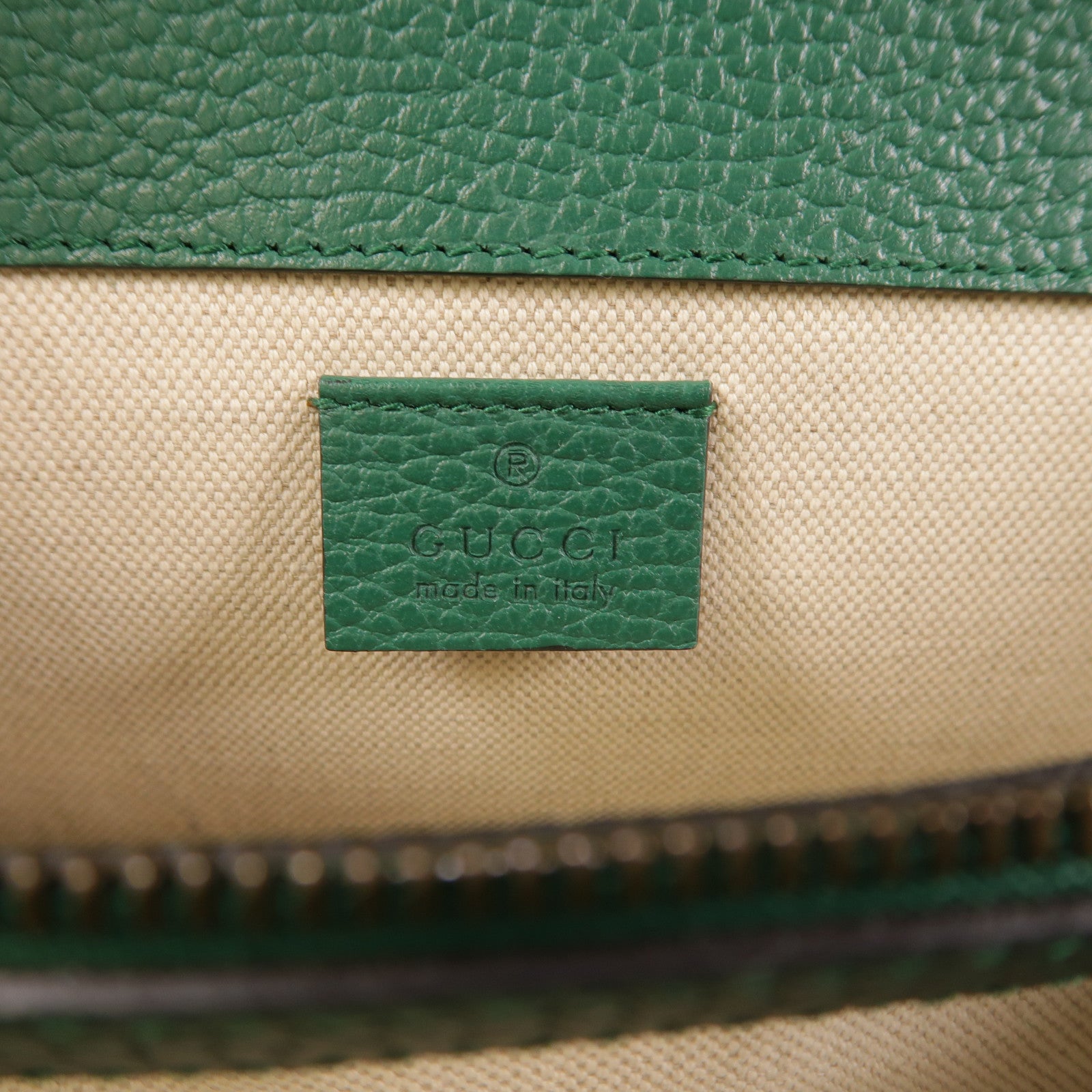 GUCCI GG GHW Diouysys Chain Shoulder Bag Calfskin Leather 400249 Green