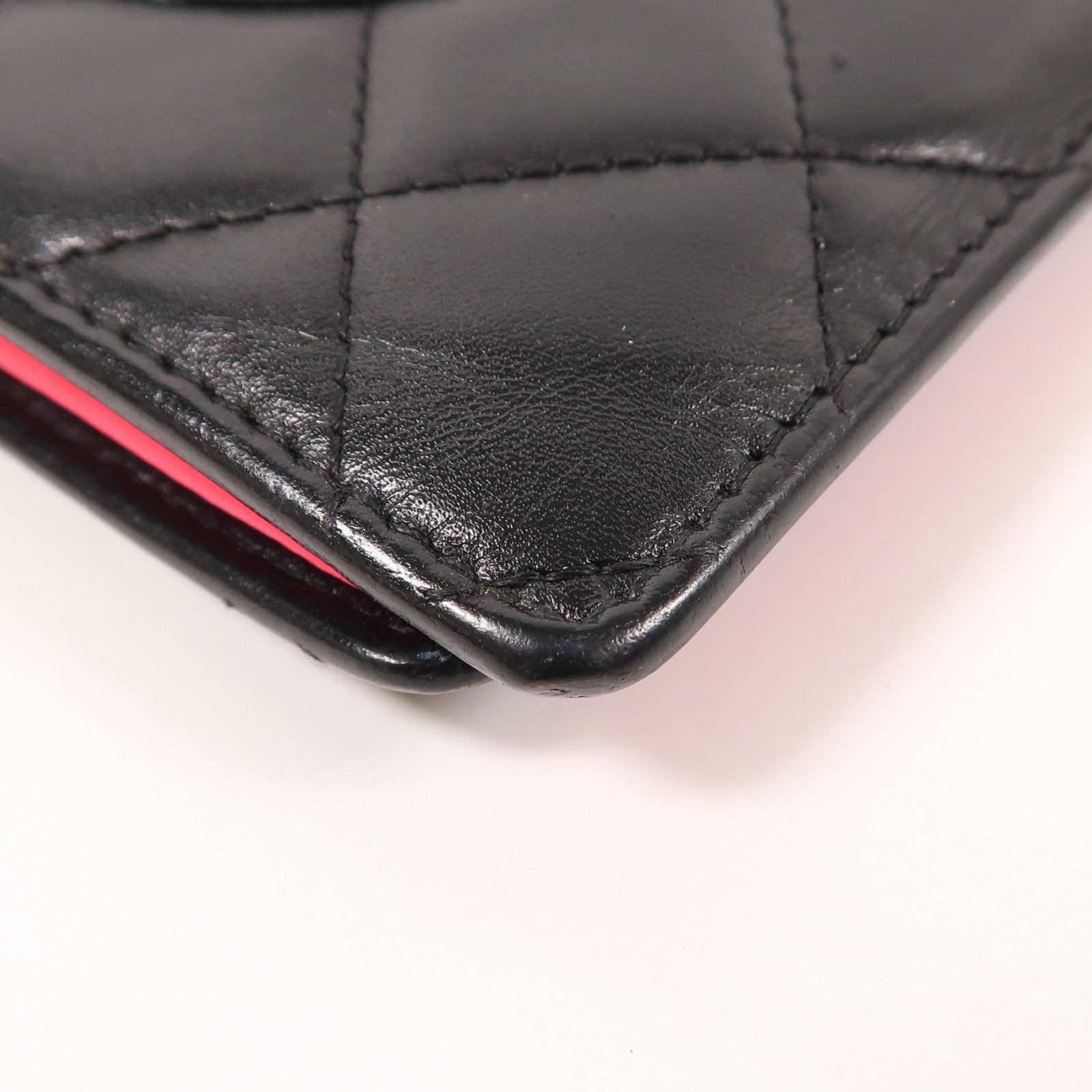 CHANEL 羊皮皮革Cambon Wallet銀扣長錢包