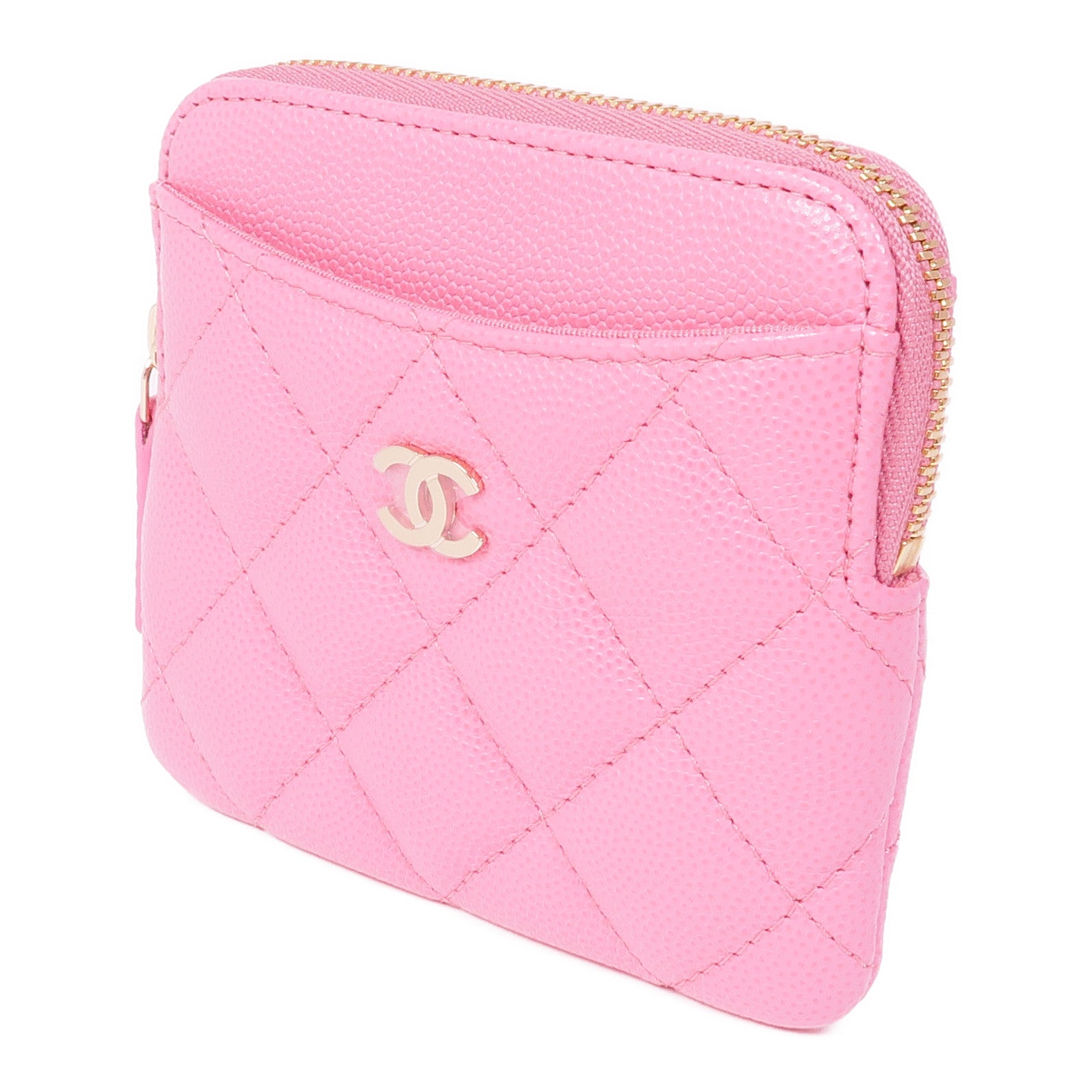 CHANEL 牛皮皮革Coin/Card Purse金扣零錢包/卡片套