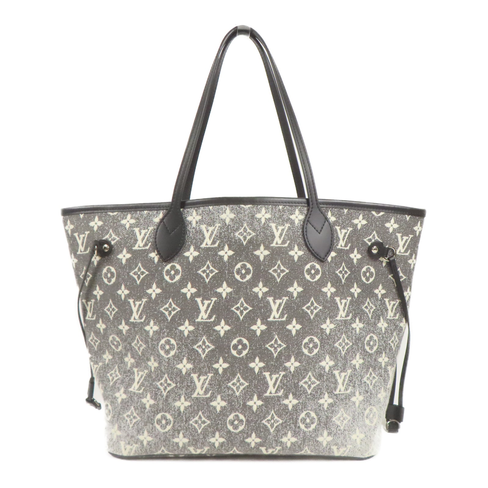 LOUIS VUITTON Monogram Jaquard Neverfull MM銀扣肩背袋