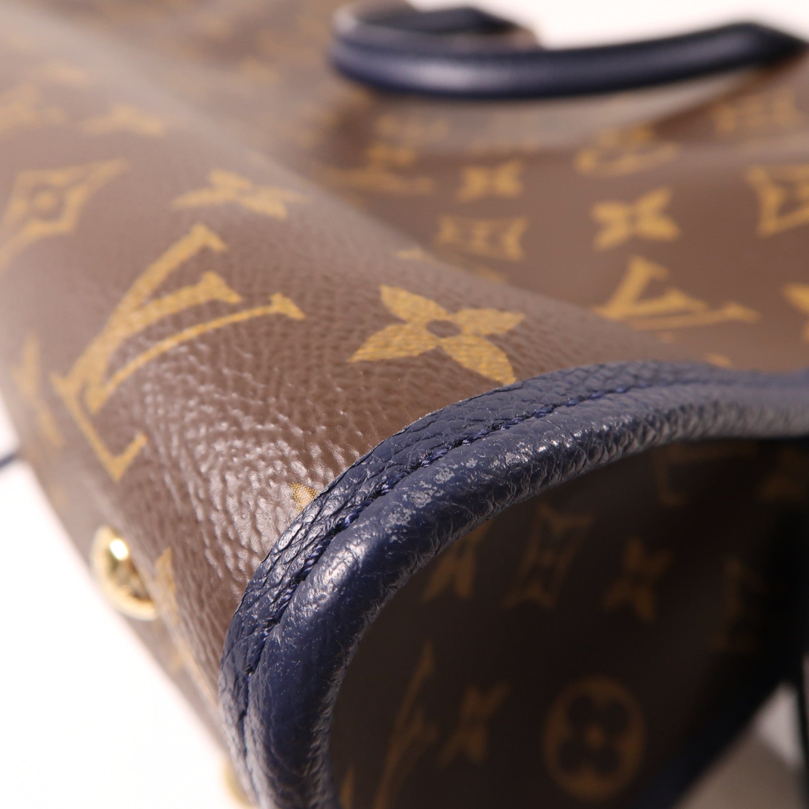 LOUIS VUITTON Monogram Popincourt PM金扣手挽肩背兩用袋啡色/深藍色