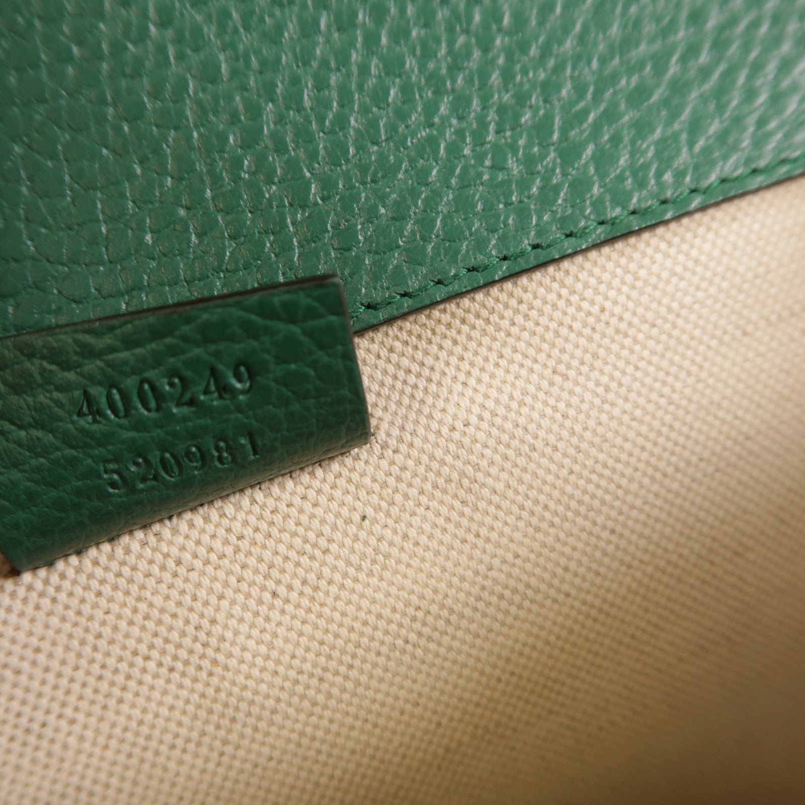 GUCCI GG GHW Diouysys Chain Shoulder Bag Calfskin Leather 400249 Green