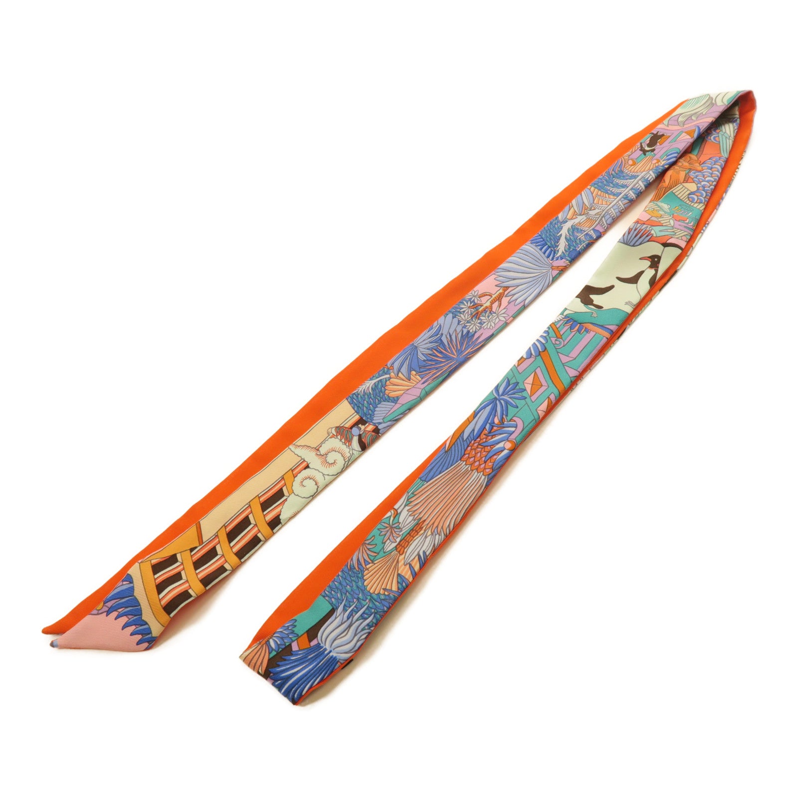 HERMES 絲質Long Twilly絲巾