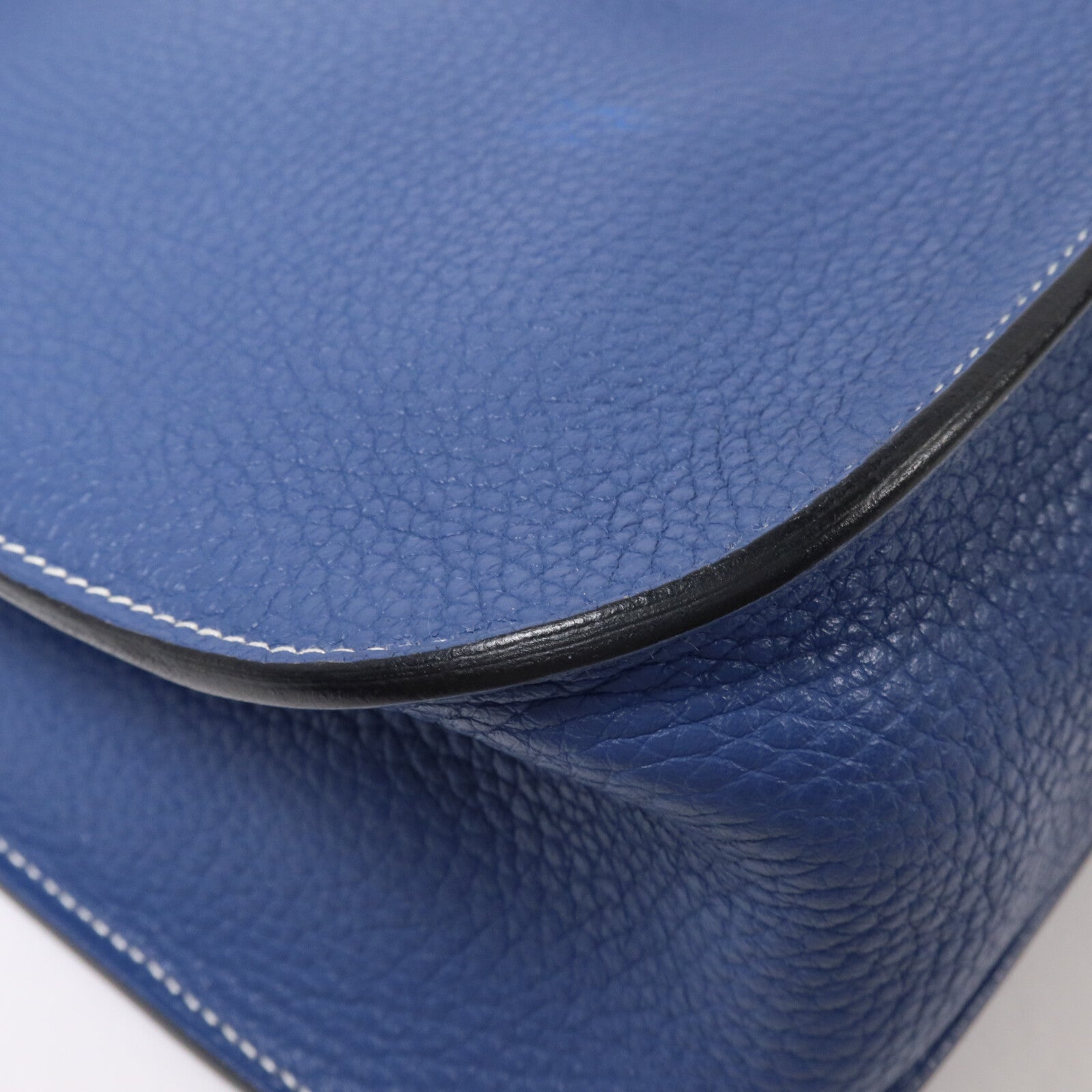 HERMES Clemence皮革Halzan 31手挽肩背兩用袋Bleu Brighton