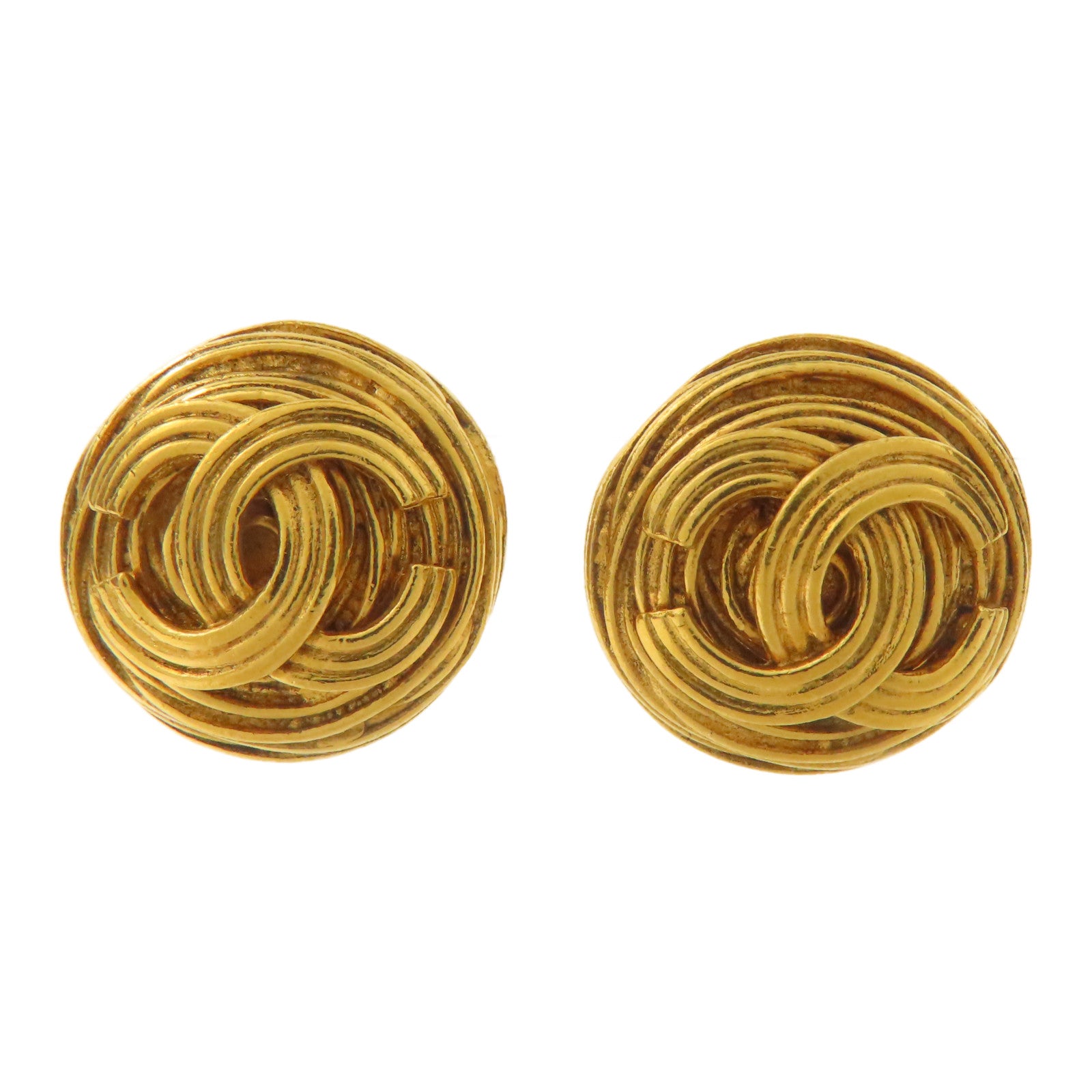 CHANEL CC Earrings CC Mark Metal