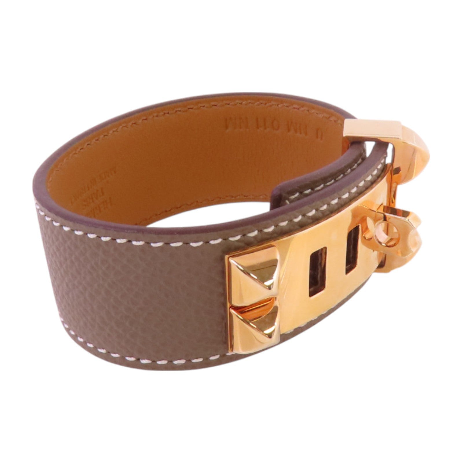 HERMES Epsom皮革CDC 24 Bracelet T2金扣手鏈