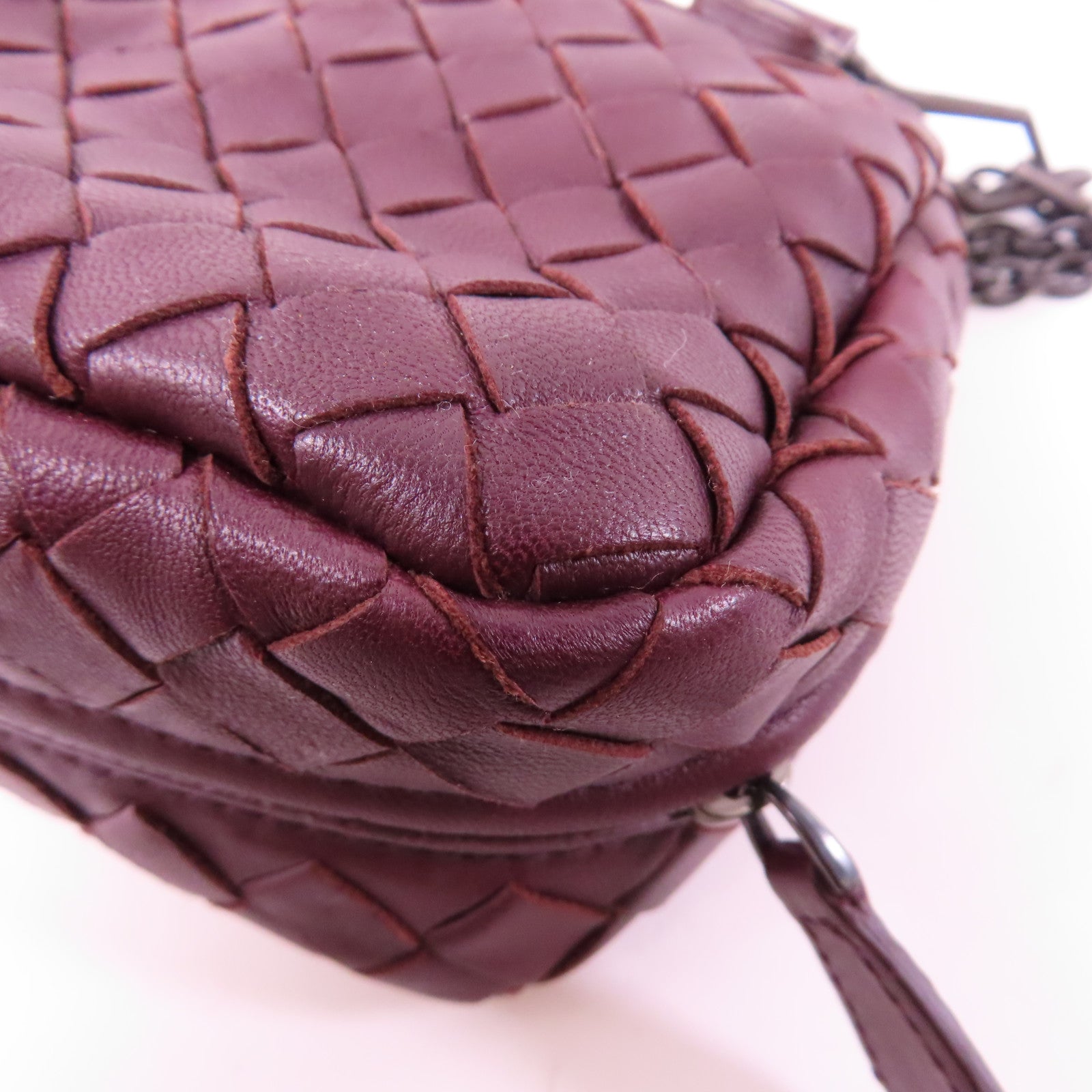 BOTTEGA VENETA 牛皮皮革Shoulder Bag鏈帶肩背袋紫色