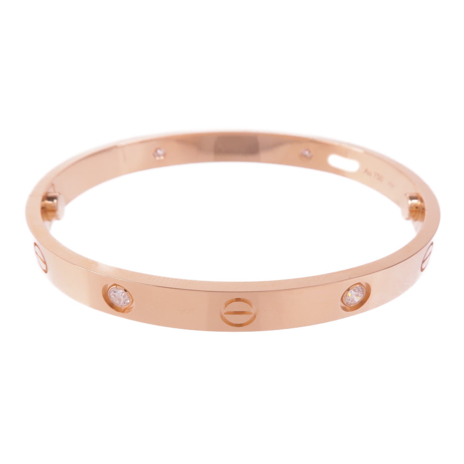 CARTIER 18K玫瑰金Love Bracelet 4P Diamond鑽石手鐲Cartier#17