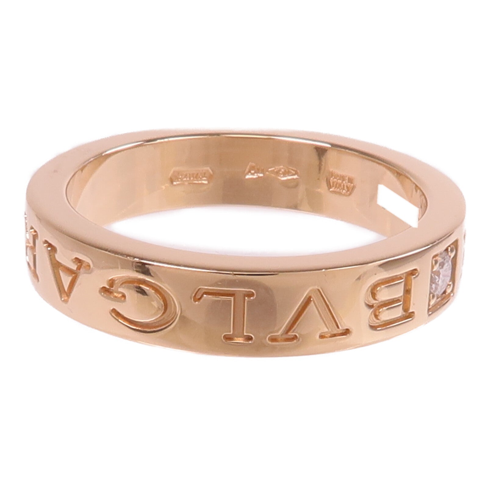BVLGARI 18K玫瑰金Bvlgari Bvlgari Ring鑽石戒指Bvlgari#51/US#6