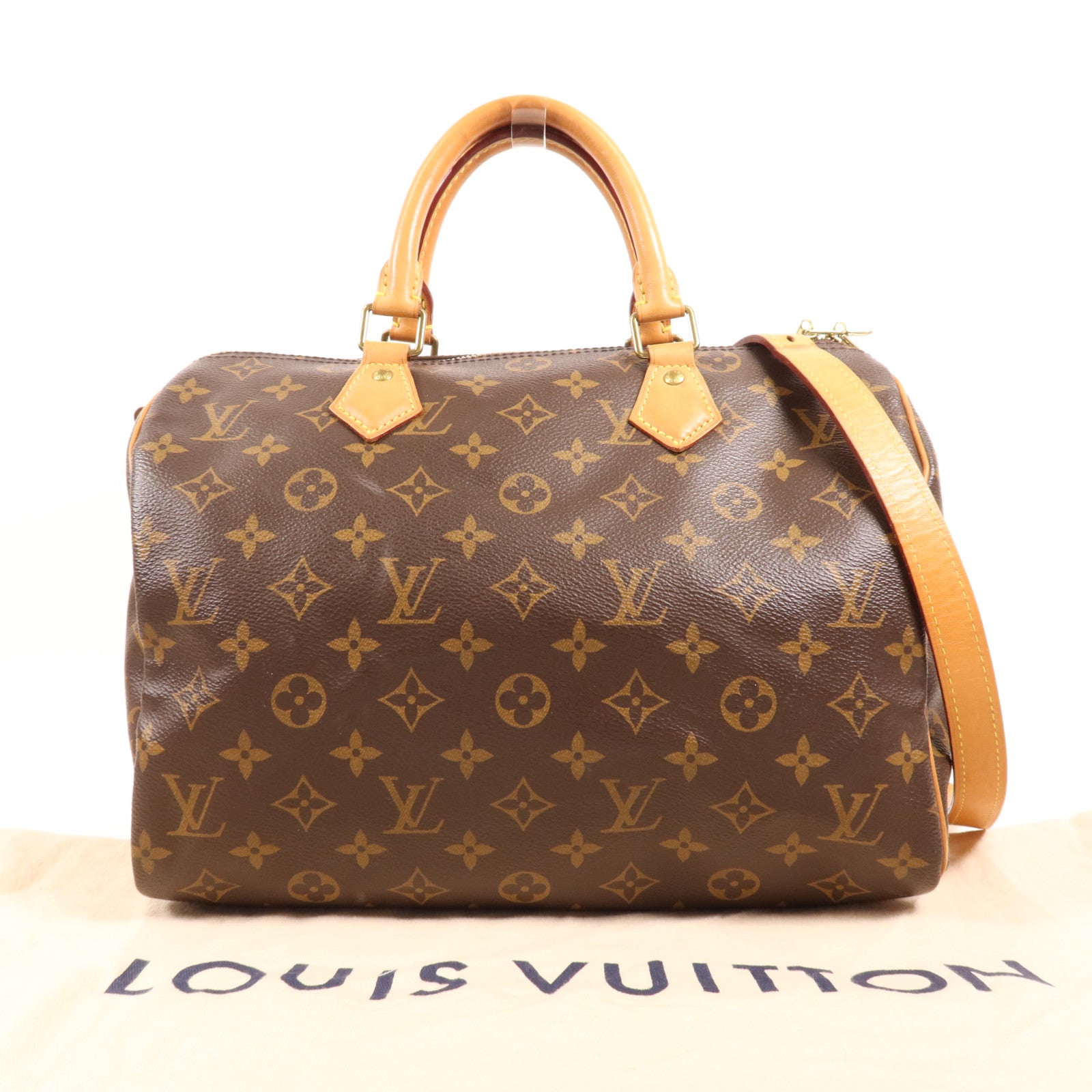 LOUIS VUITTON Monogram Speedy Bandouliere 30金扣手挽肩背兩用袋