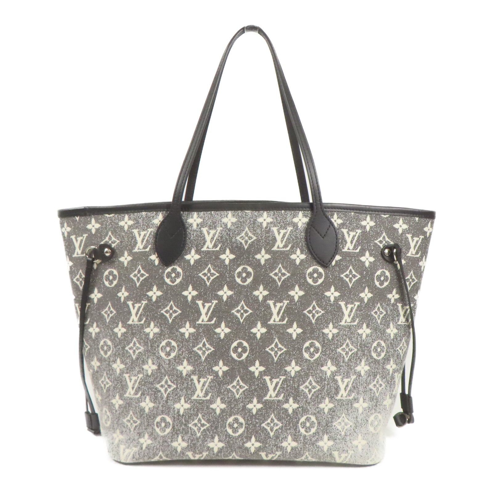 LOUIS VUITTON Monogram Jaquard Neverfull MM銀扣肩背袋