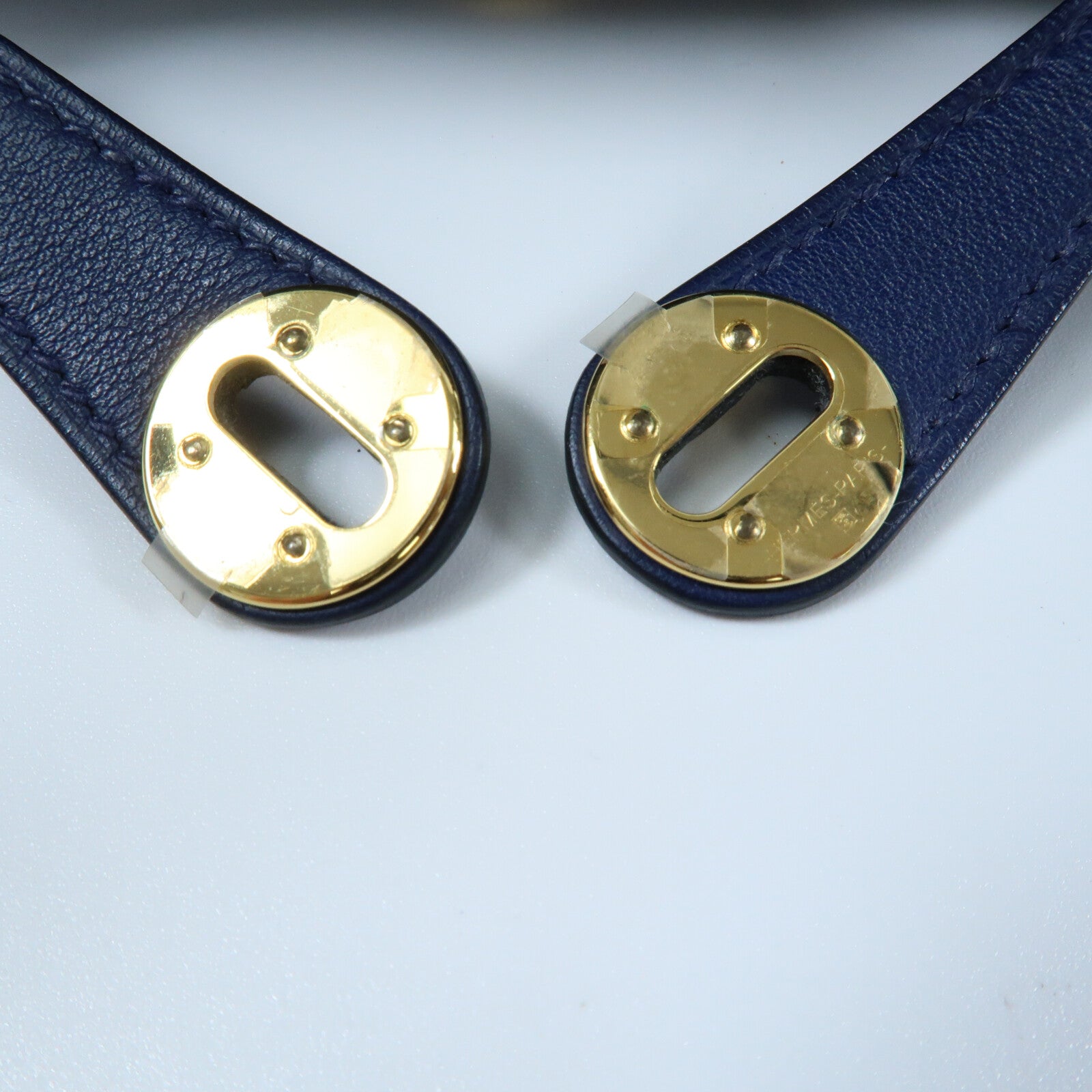HERMES Swift皮革Mini Lindy金扣手挽肩背兩用袋Bleu Encre