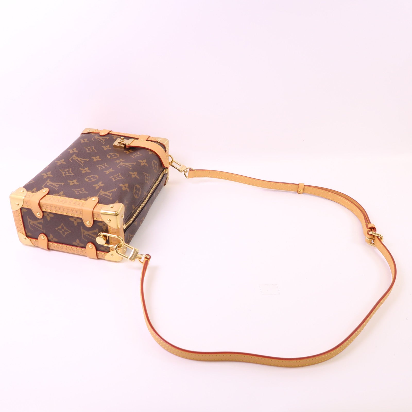 LOUIS VUITTON Monogram Side Trunk MM金扣手挽肩背兩用袋