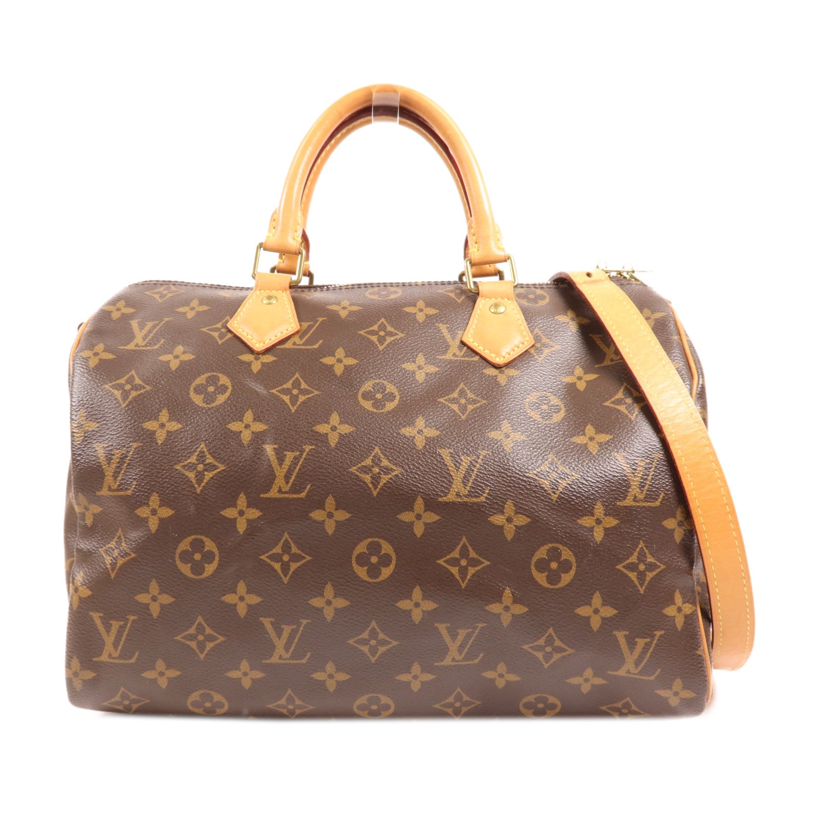 LOUIS VUITTON Monogram Speedy Bandouliere 30金扣手挽肩背兩用袋