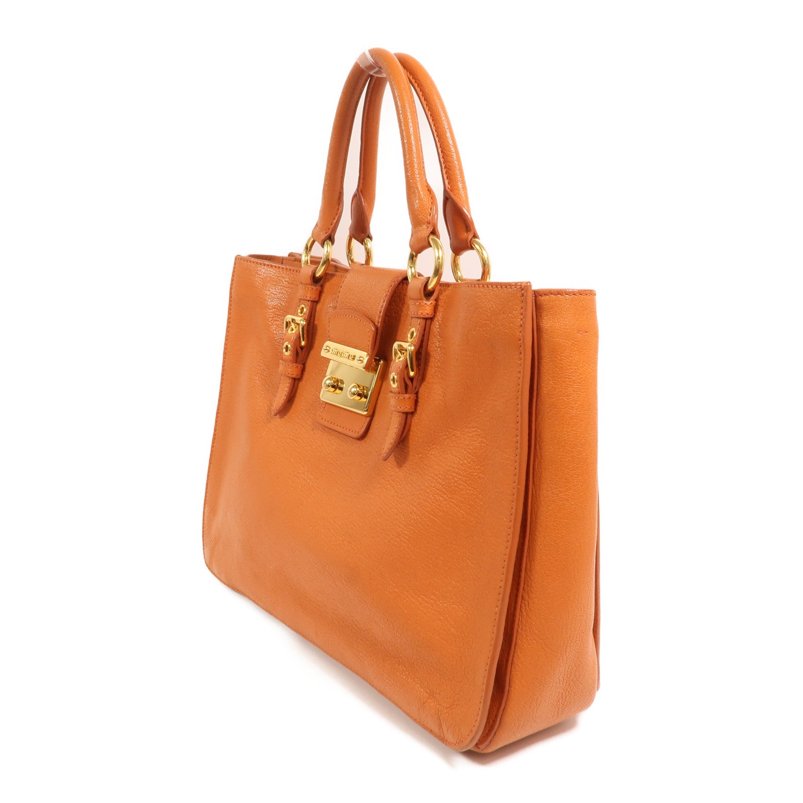 Miu Miu 牛皮皮革2 Way Shoulder金扣手挽肩背兩用袋