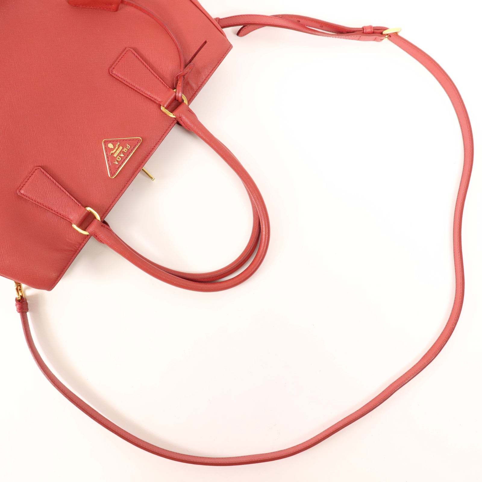 PRADA 牛皮皮革Galleria金扣手挽肩背兩用袋