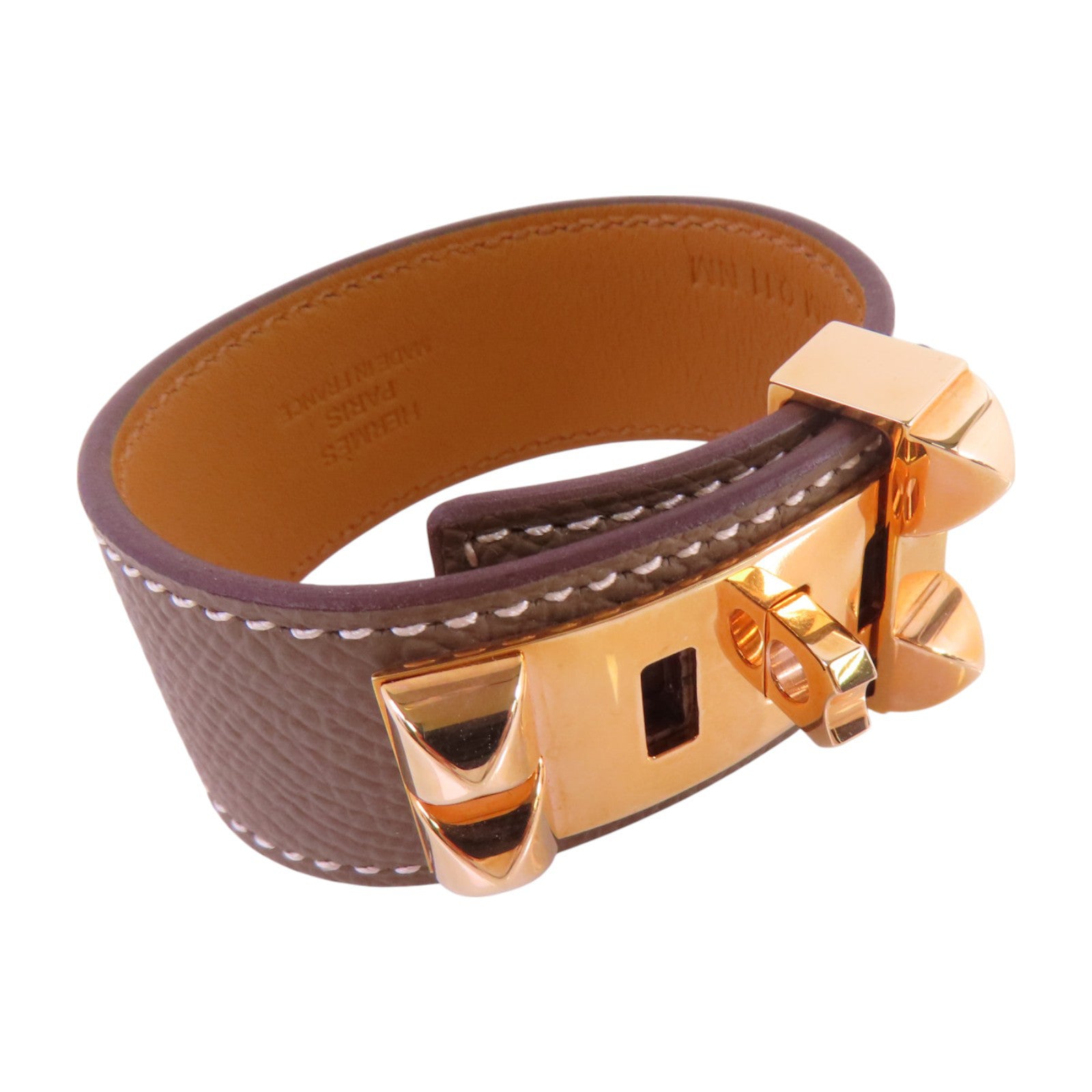 HERMES Epsom皮革CDC 24 Bracelet T2金扣手鏈