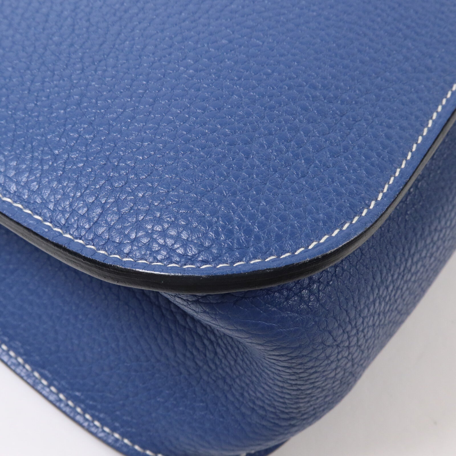 HERMES Clemence皮革Halzan 31手挽肩背兩用袋Bleu Brighton