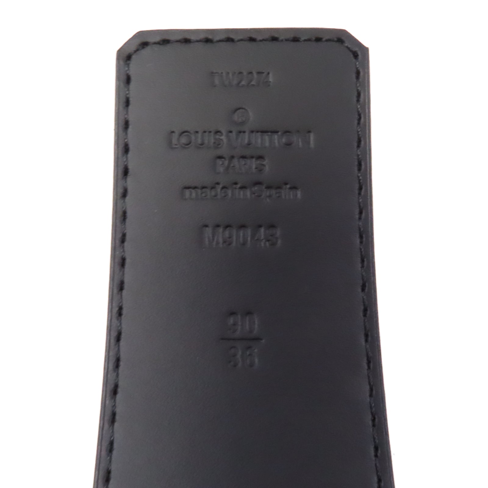 LOUIS VUITTON Monogram Eclipse Initiales皮帶黑色