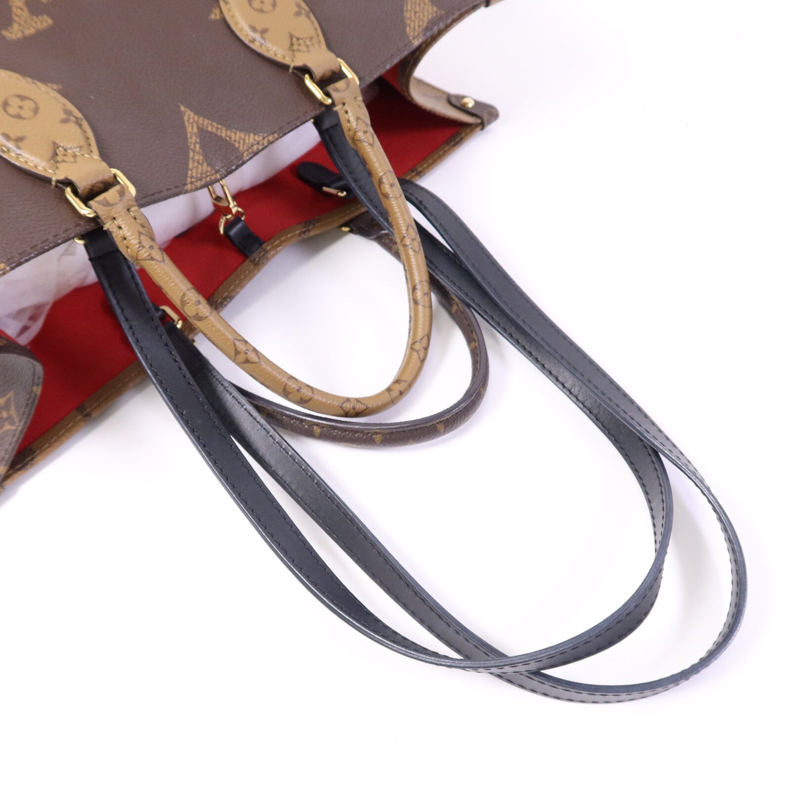 LOUIS VUITTON Monogram Giant On The Go MM金扣手挽肩背兩用袋