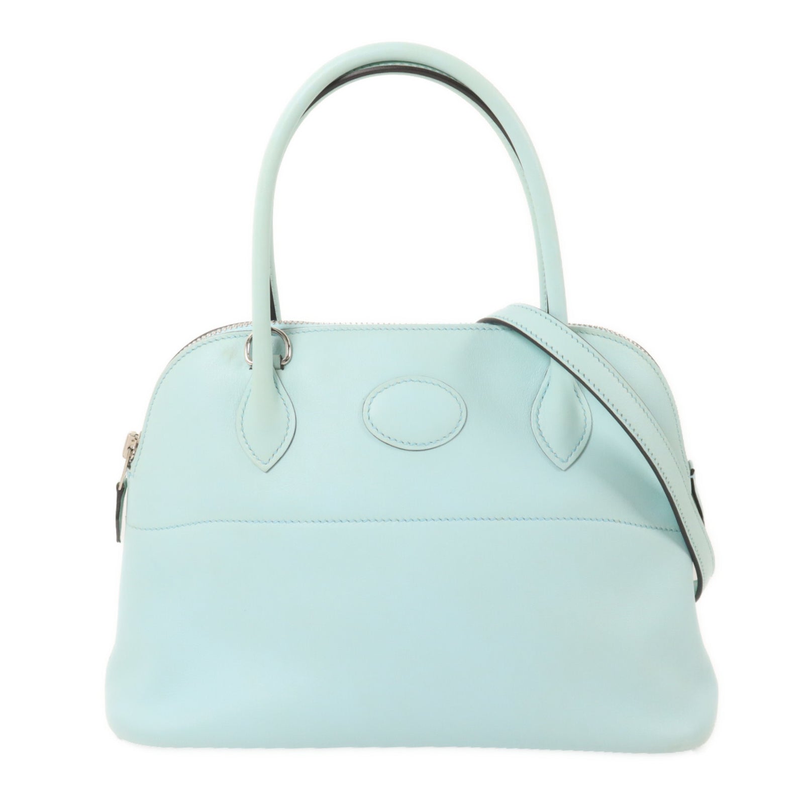 HERMES Swift皮革Bolide 27手挽肩背兩用袋Bleu Zephyr