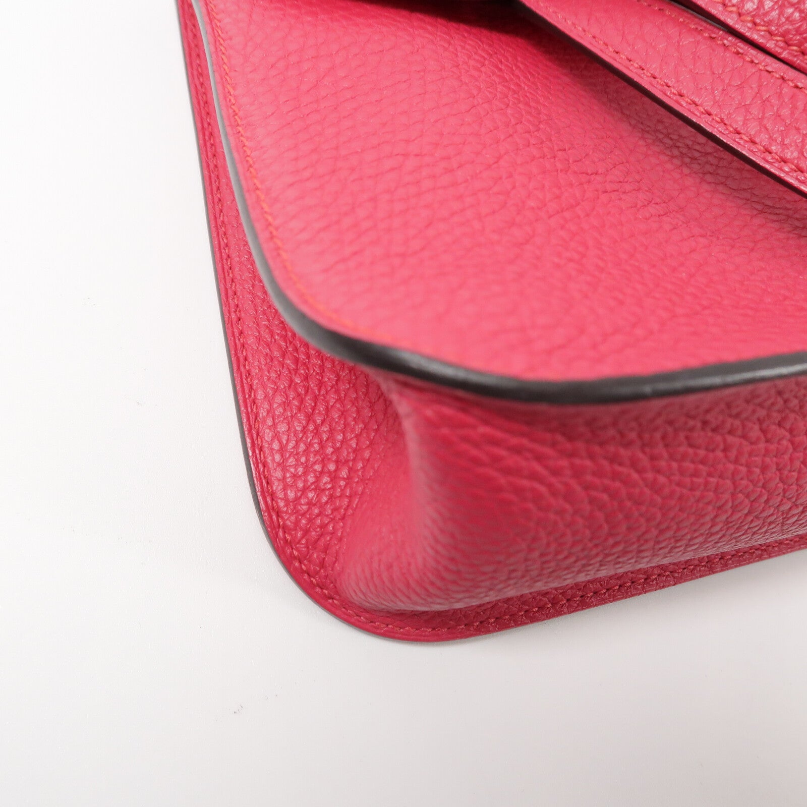 HERMES Clemence皮革Halzan 25手挽肩背兩用袋Rose Extren