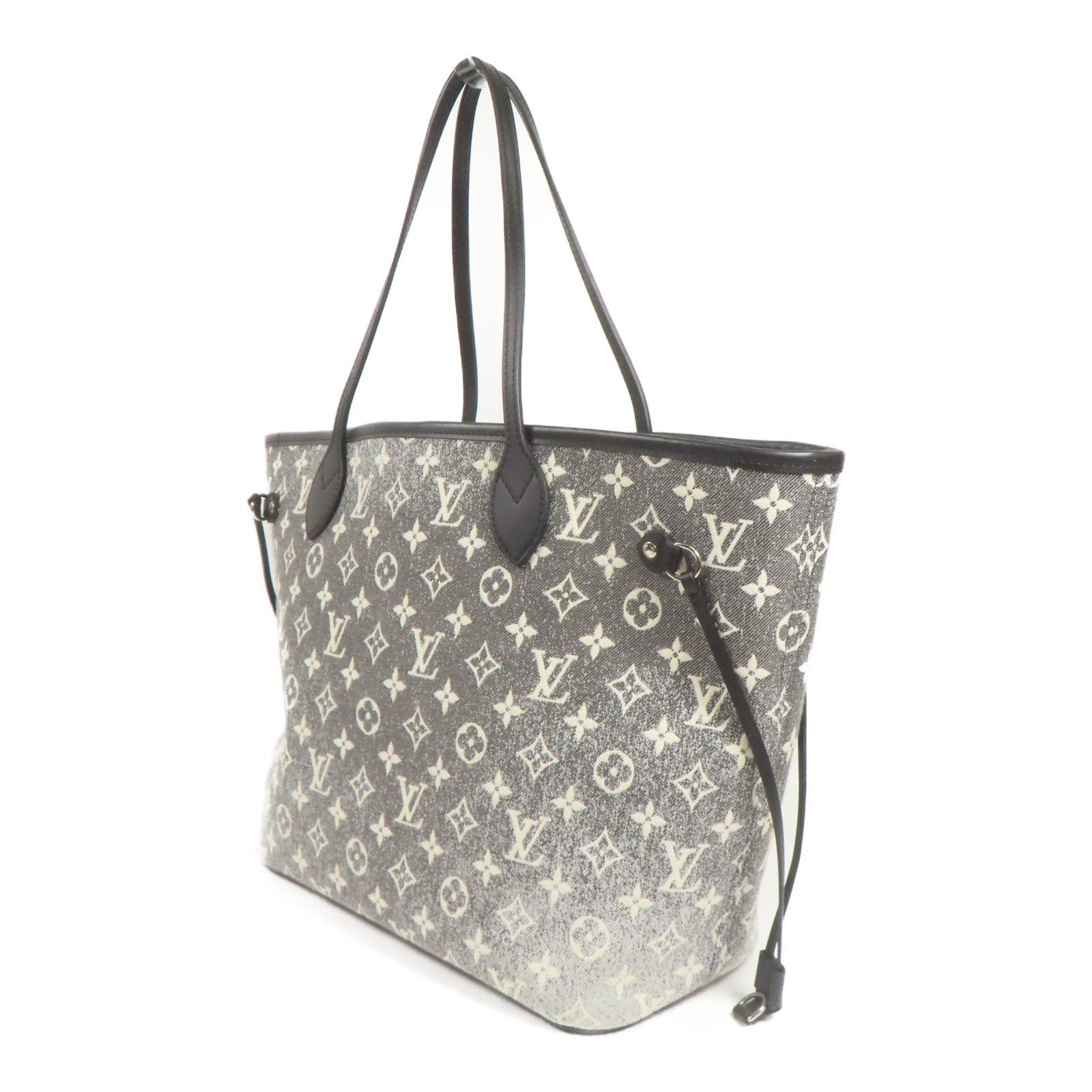 LOUIS VUITTON Monogram Jaquard Neverfull MM銀扣肩背袋