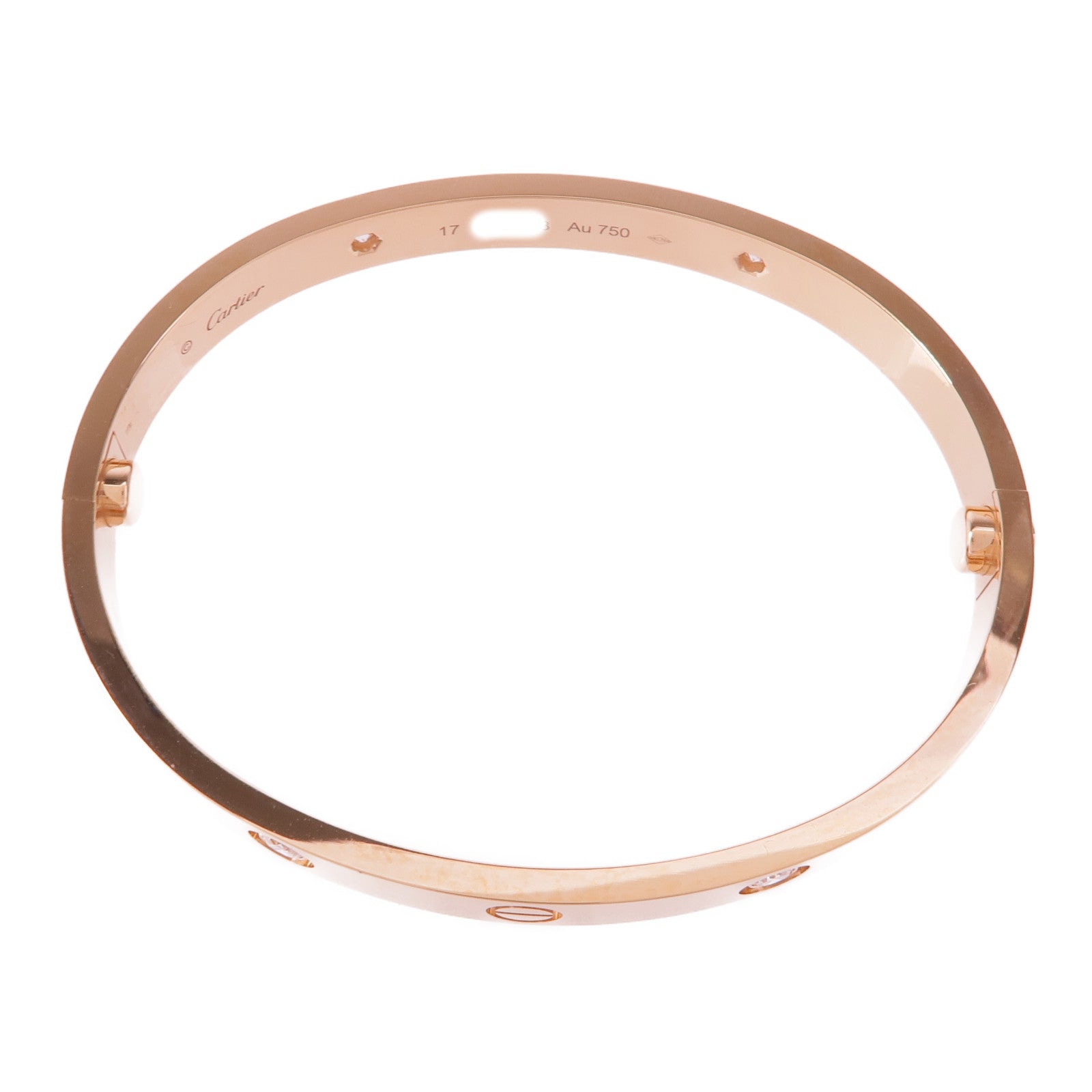 CARTIER 18K玫瑰金Love Bracelet 4P Diamond鑽石手鐲Cartier#17