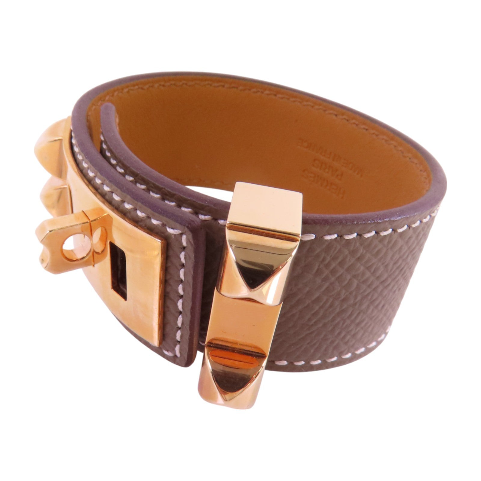 HERMES Epsom皮革CDC 24 Bracelet T2金扣手鏈