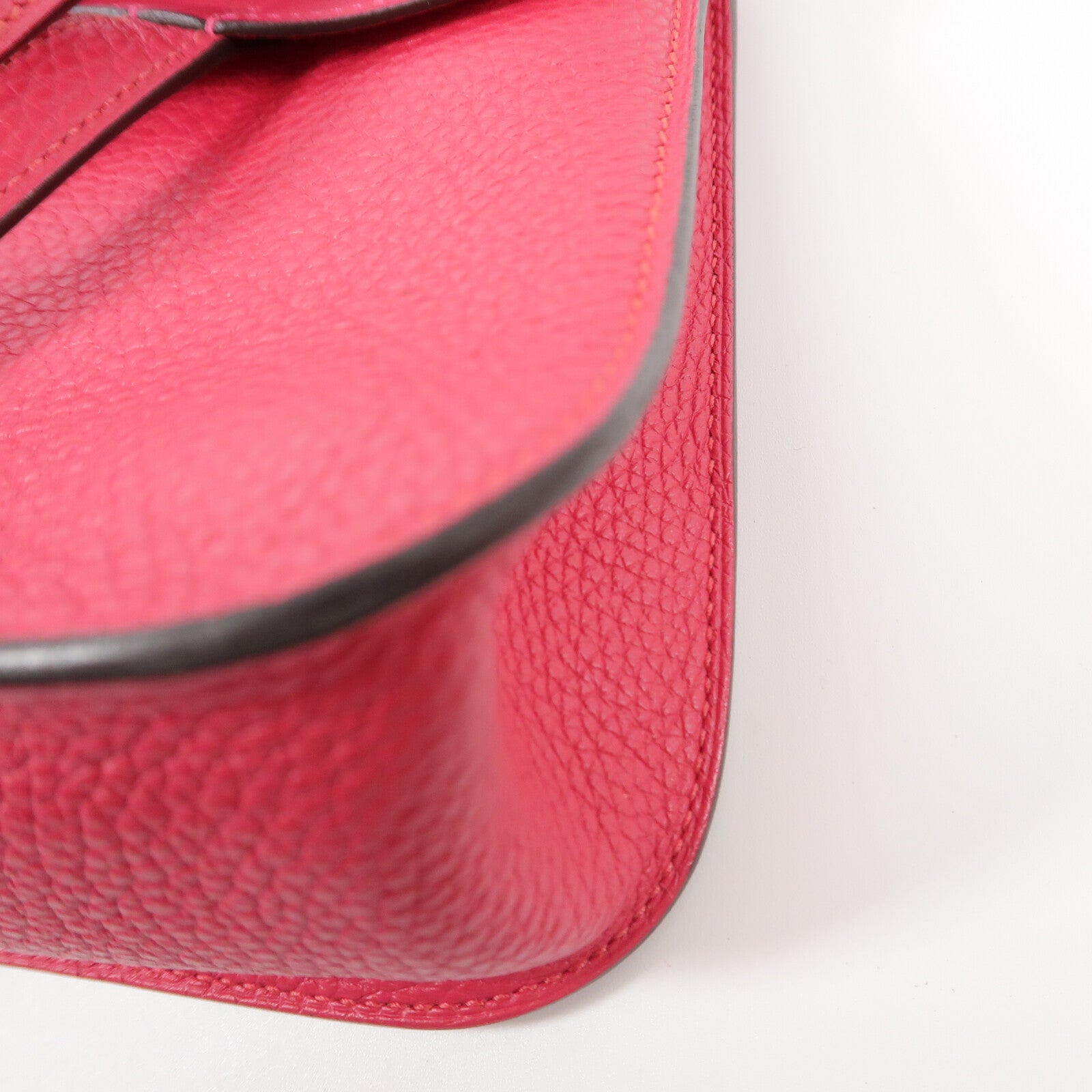 HERMES Clemence皮革Halzan 25手挽肩背兩用袋Rose Extren