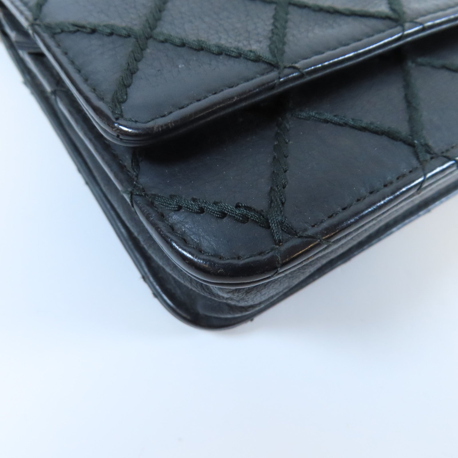 CHANEL 【激減優惠】菱格羊皮皮革WOC Chain Shoulder Bag銀扣鏈帶肩背袋黑色