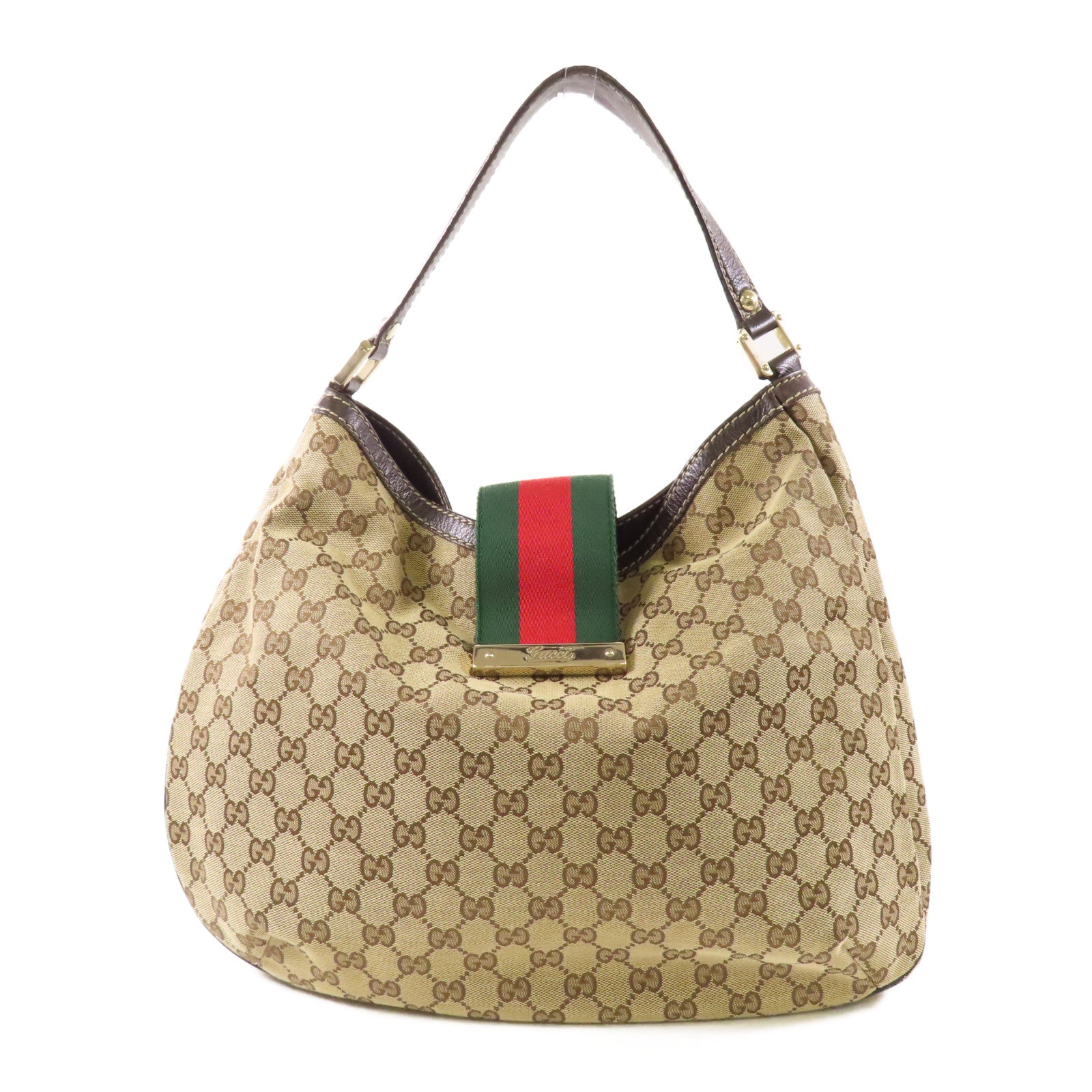 GUCCI 帆布New Web Guccissima金扣肩背袋