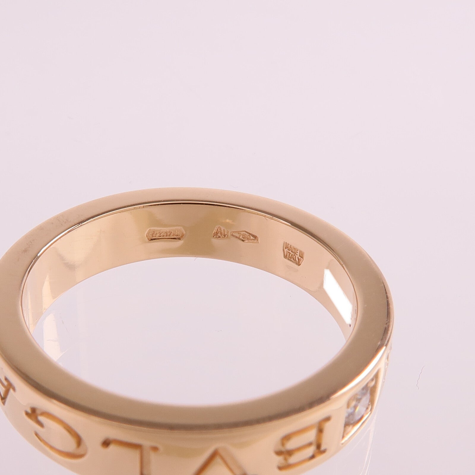 BVLGARI 18K玫瑰金Bvlgari Bvlgari Ring鑽石戒指Bvlgari#51/US#6