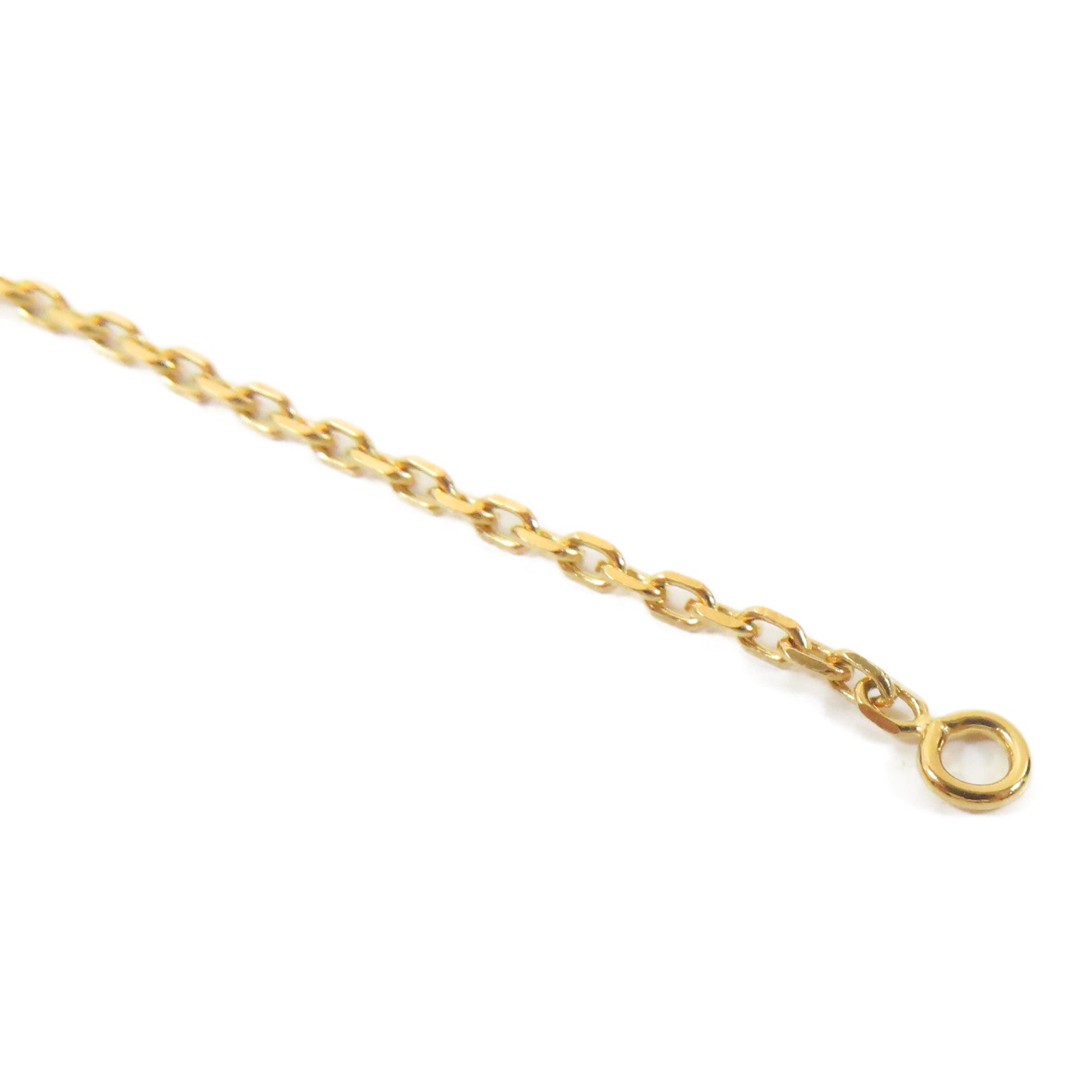 HERMES 皮革/金屬As de Coeur Pendant Necklace項鍊啡色/金色#48cm