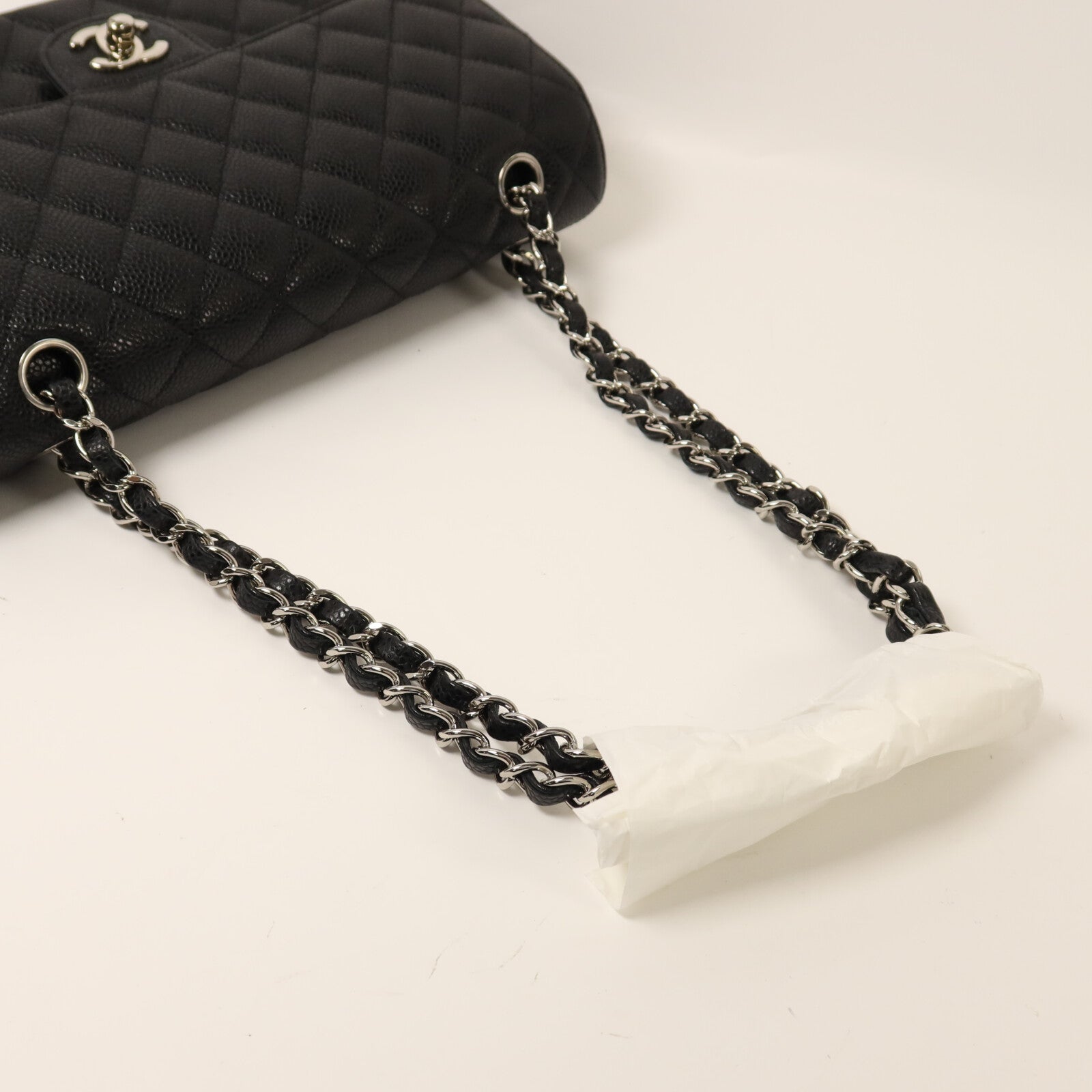 CHANEL 牛皮皮革Classic 25銀扣鏈帶肩背袋