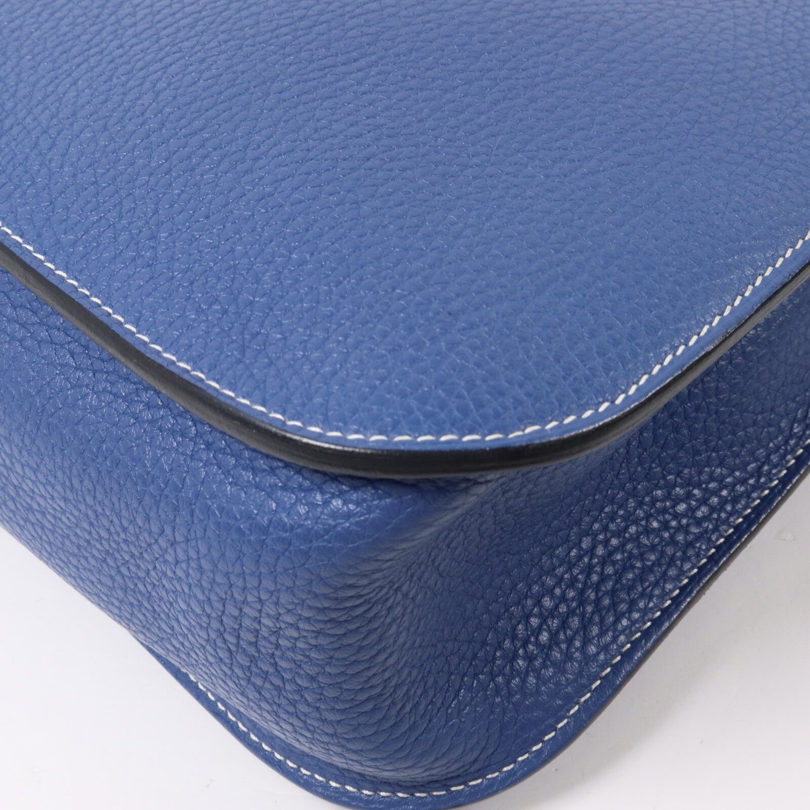 HERMES Clemence皮革Halzan 31手挽肩背兩用袋Bleu Brighton